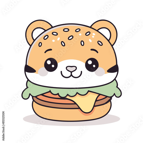 Cute vector illustration of a Tiger for youngsters' picture books
