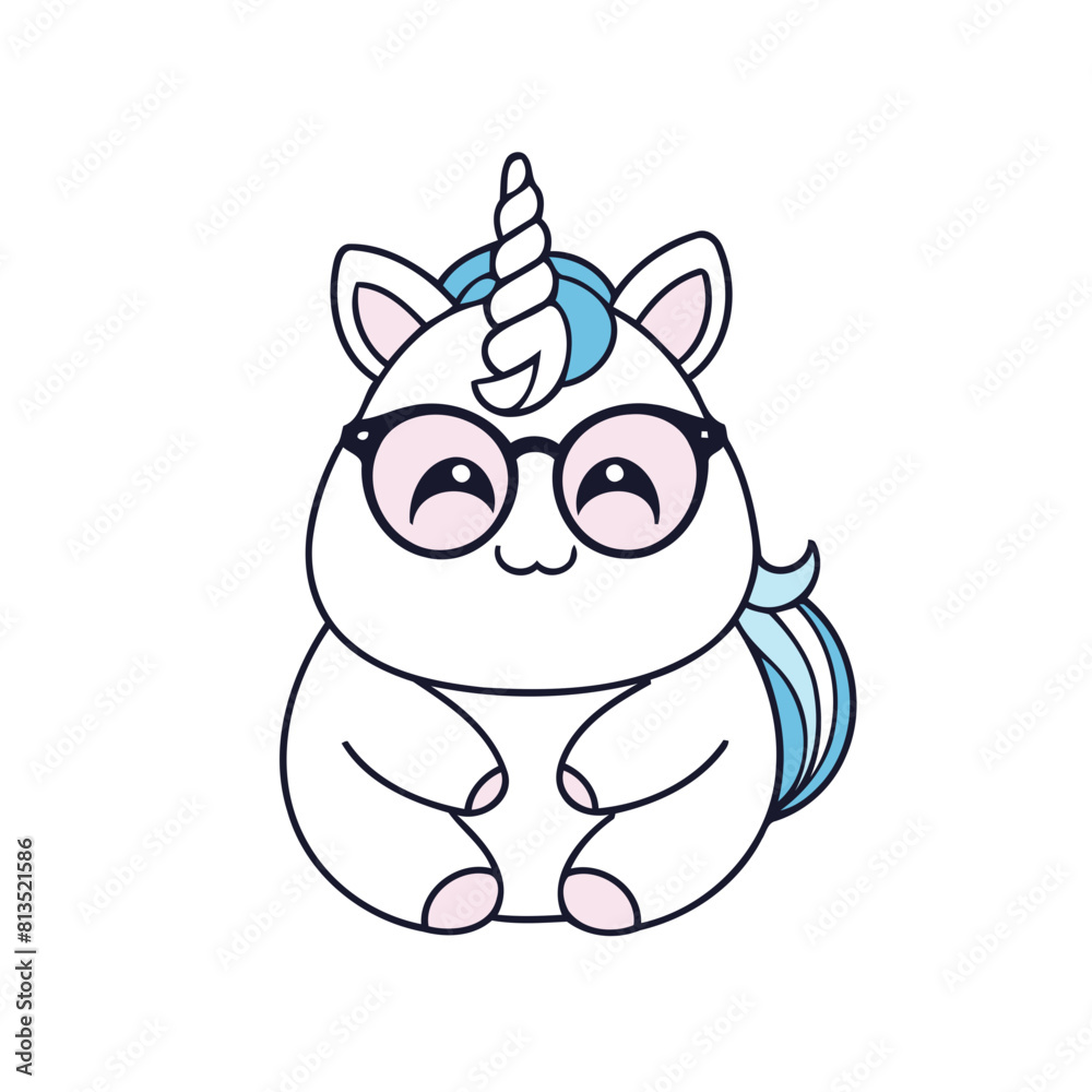Vector illustration of a playful Unicorn for preschoolers' storytime Vector illustration of a playful Unicorn for preschoolers' storytime