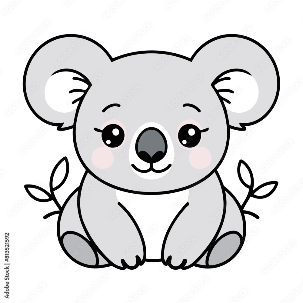 Cute vector illustration of a Koala for children story book