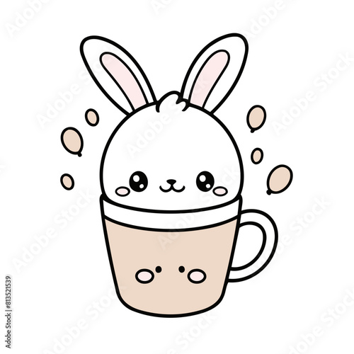 Vector illustration of a cute Bunny for toddlers books