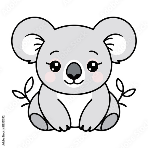 Cute vector illustration of a Koala for children story book