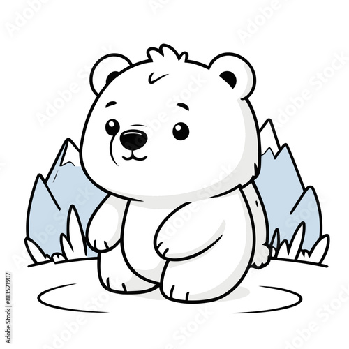 Vector illustration of a playful Polarbear for preschoolers' storytime