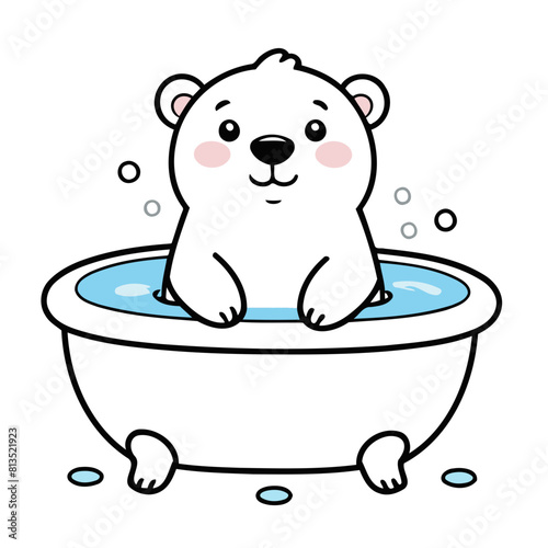 Cute Polarbear vector illustration for children