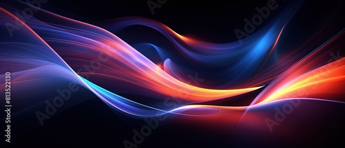 Tech glowing effect abstract background,  wave technology futuristic minimal tech lines background © ArtWorld