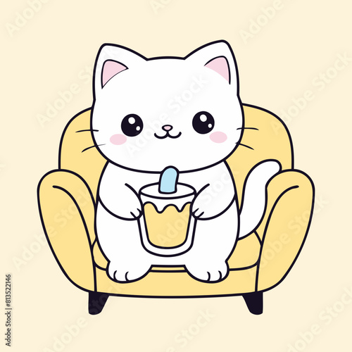 Vector illustration of a playful Kitten for preschoolers' storytime