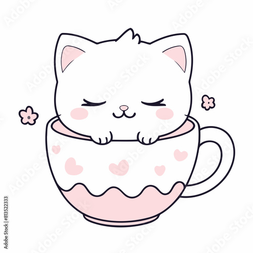 Cute vector illustration of a Kitten for youngsters' picture books