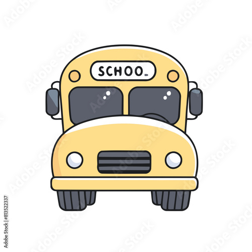 Cute vector illustration of a Bus for youngsters' picture books