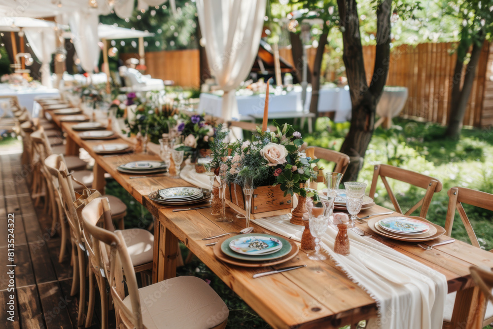 Elegant Banquet Table Setting for a Chic Event Elegant Banquet Table Setting for a Chic Event