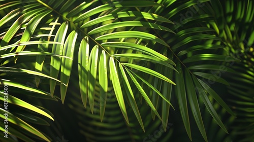 Tropical Green Palm Leaf Cut Out 8K  Realistic  