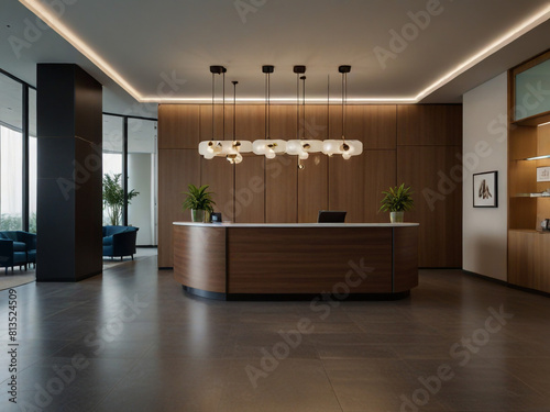 Welcome Oasis Office Lobby Panorama with Reception Desk