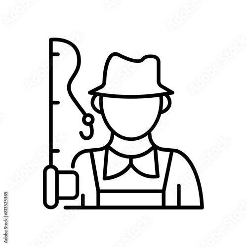 fisherman icon. outline icon