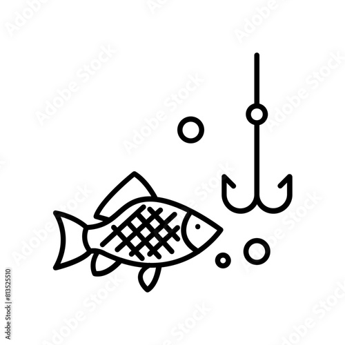 fishing icon. outline icon