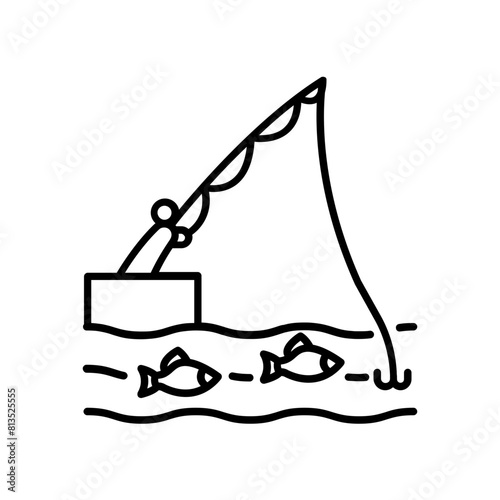 fishing icon. outline icon