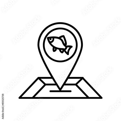 fish location icon. outline icon