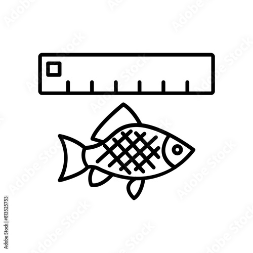 measure fish icon. outline icon