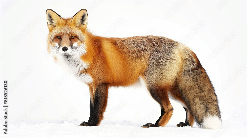 Red Fox Standing in Snow