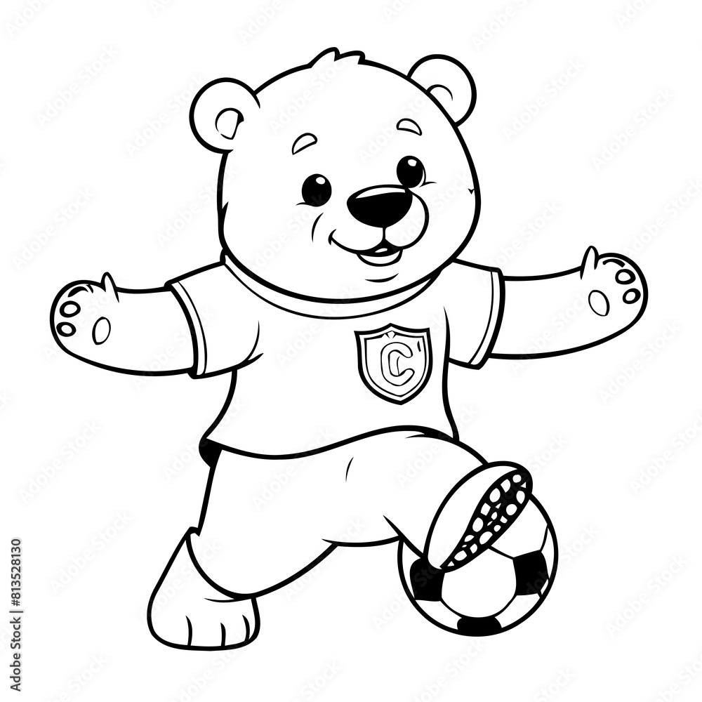 Vector illustration of a cute Polarbear doodle for toddlers colouring page Vector illustration of a cute Polarbear doodle for toddlers colouring page