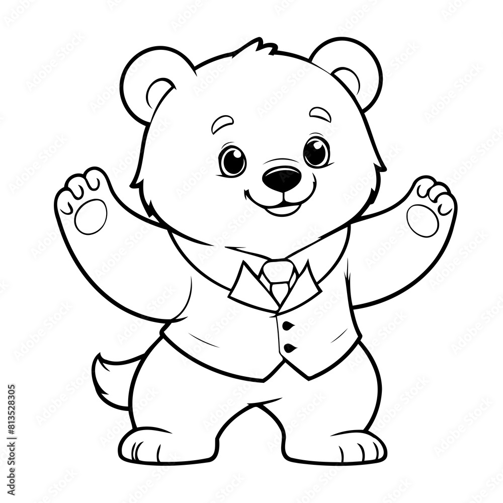 Obraz premium Vector illustration of a cute bear drawing for toddlers book