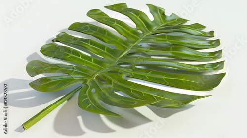 Vibrant Green Monstera Leaf Cut Out 8K

