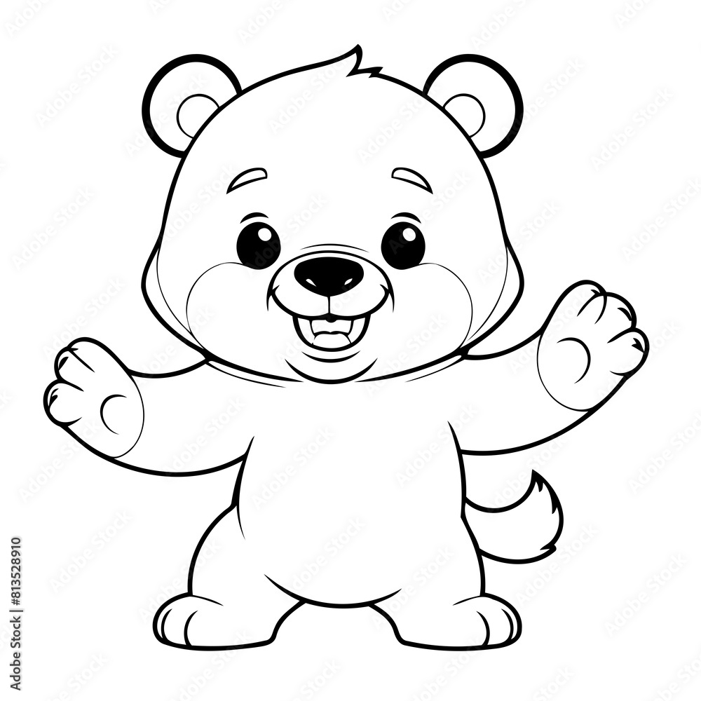 Cute vector illustration bear for toddlers colouring page Cute vector illustration bear for toddlers colouring page