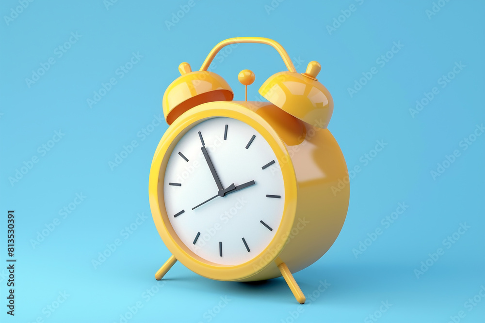 3d alarm clock icon in realistic cartoon style illustration isolated on blue background 3d rendering 3d alarm clock icon in realistic cartoon style illustration isolated on blue background 3d rendering