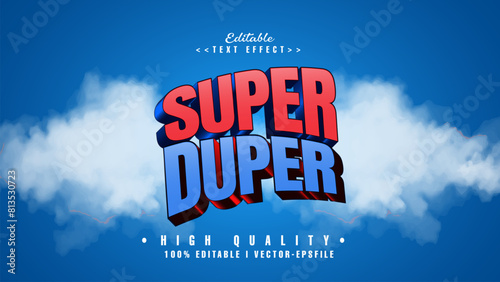 editable super duper text effect.typhography logo