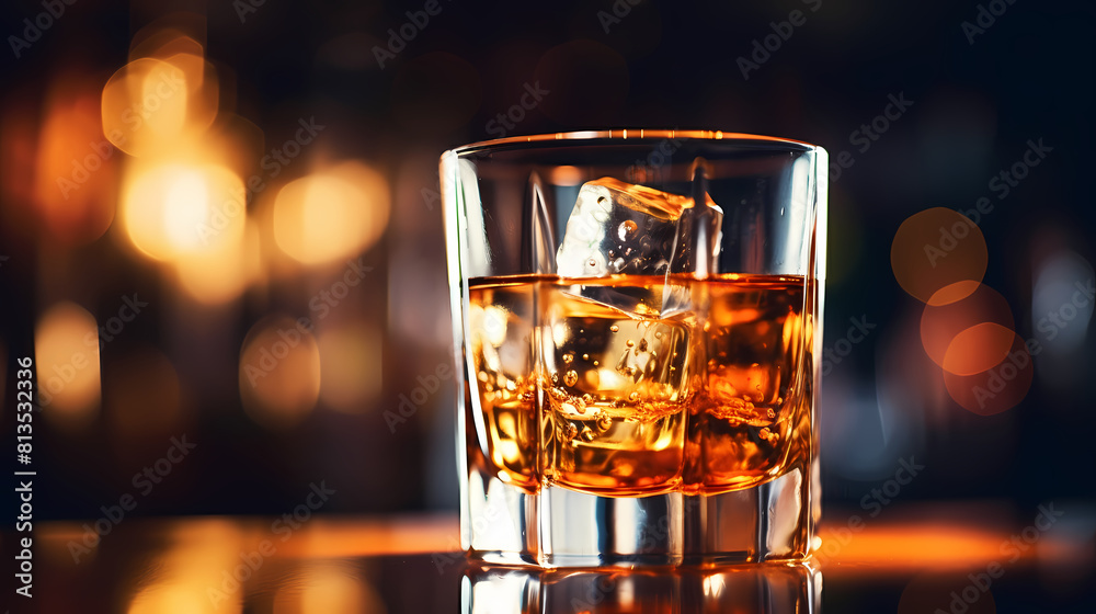 A glass of whiskey on the rocks A glass of whiskey on the rocks
