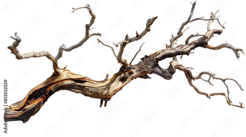 Dry twisted jungle branch isolated on transparent background Dry twisted jungle branch isolated on transparent background