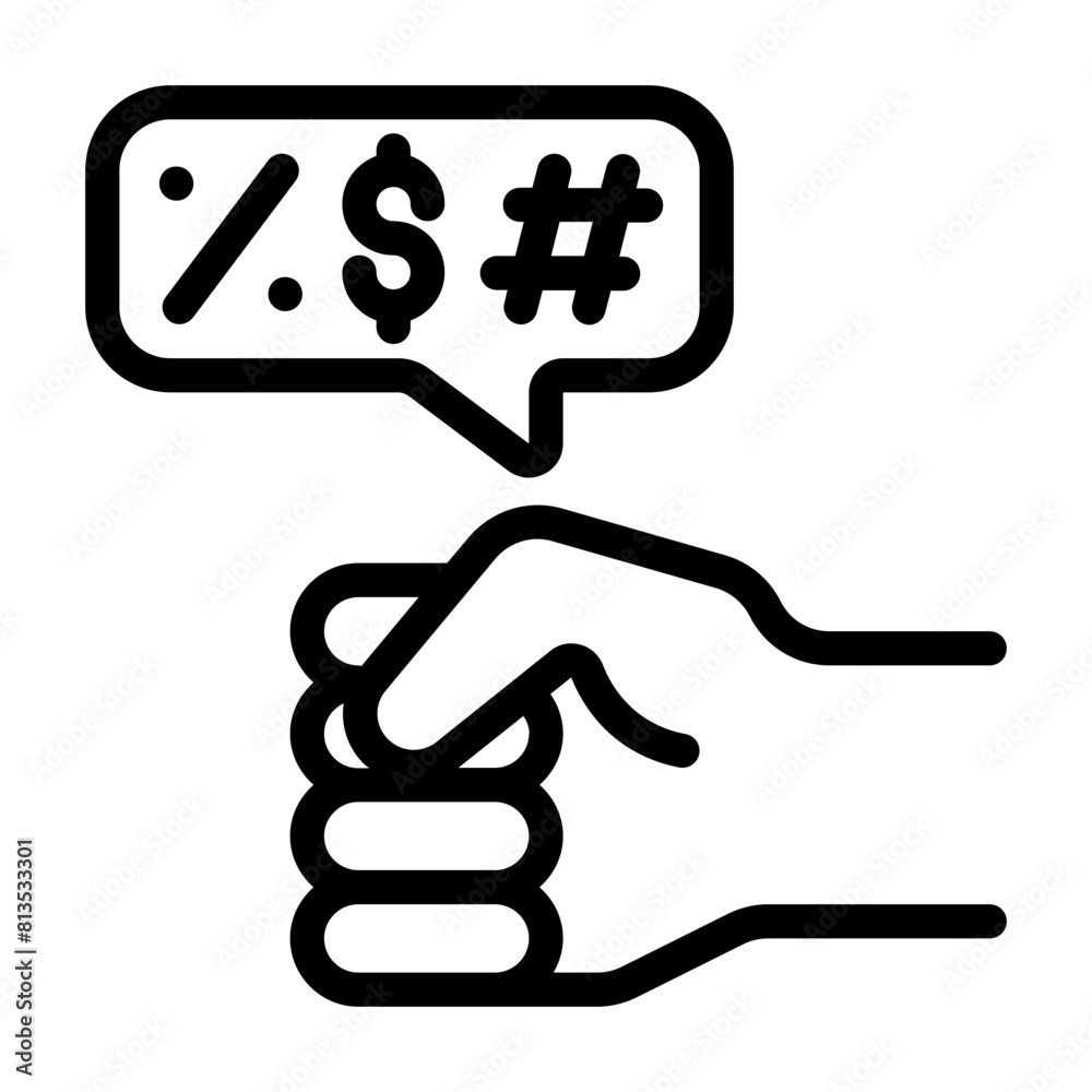 Aggression Icon With Line Style Aggression Icon With Line Style