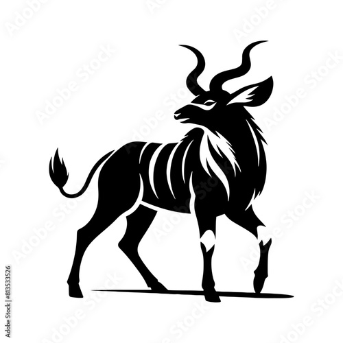 Minimalist Bongo Silhouette- Captured in Vibrant Vector Artistry- Illustration of Bongo- Vector Of Bongo.
