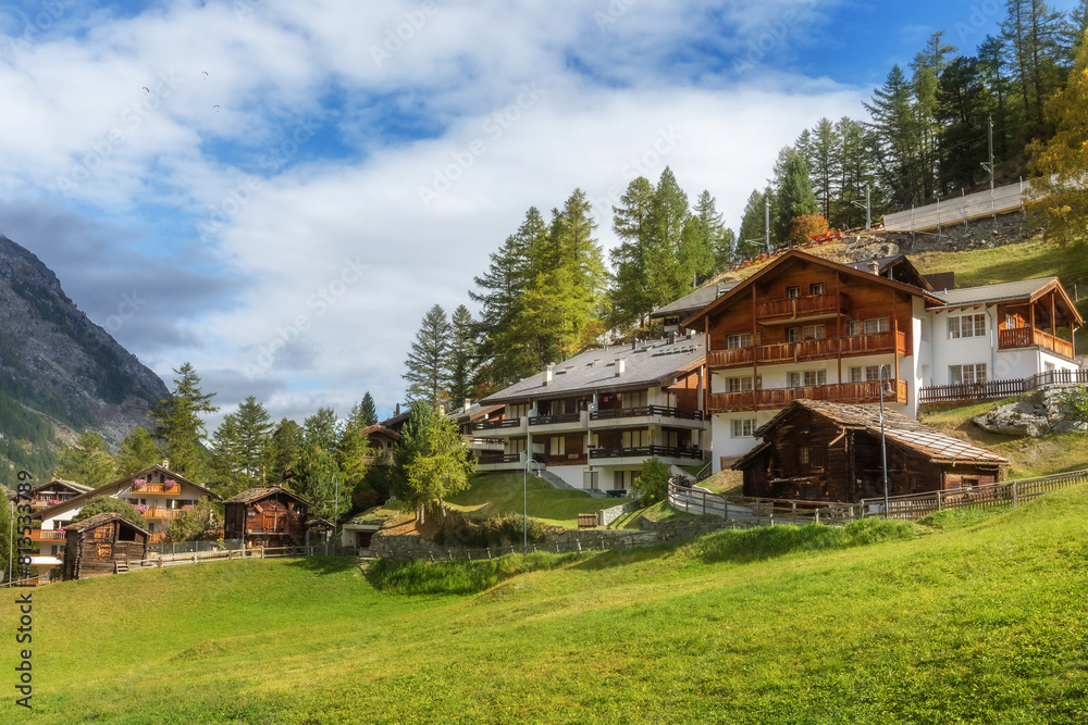 Summer Zermatt alpine village, Switzerland