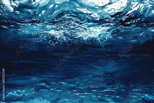 A beautiful depiction of a body of water underwater. Suitable for various design projects