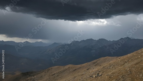 A rugged mountain range with a storm clearing on t upscaled 6