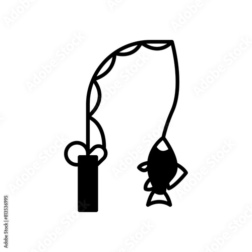 Fishing icon. black fill icon