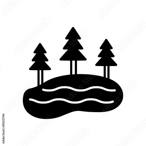 Pond icon. black fill icon
