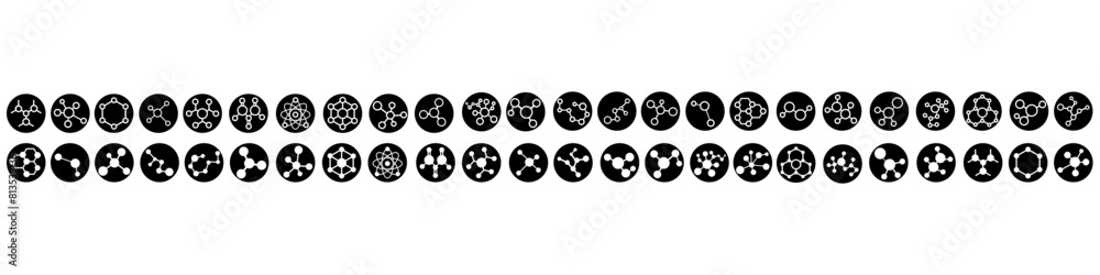 Molecule Icon vector set isolated on white background. chemistry illustration sign collection. scientific symbol. Molecule Icon vector set isolated on white background. chemistry illustration sign collection. scientific symbol.