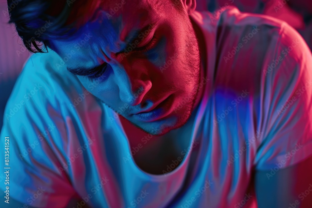 A man in a white shirt looking down at a cell phone. Ideal for technology and communication concepts A man in a white shirt looking down at a cell phone. Ideal for technology and communication concepts