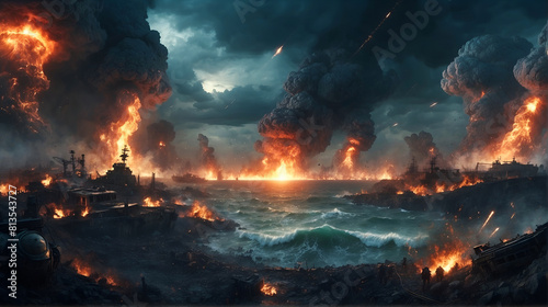 Illustration of Apocalypse Scenery for Desktop Wallpaper Background