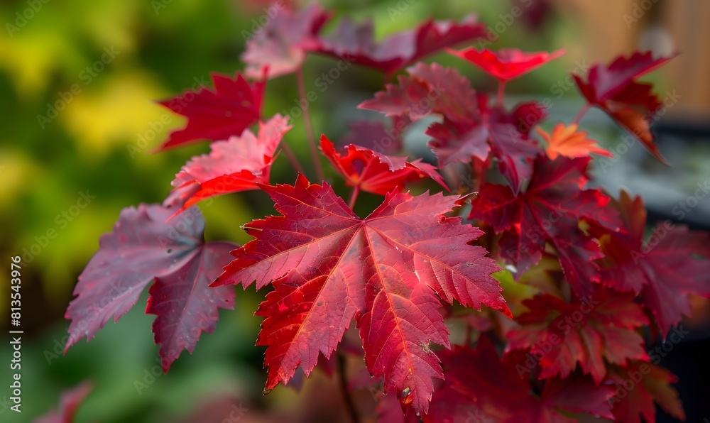 red maple leaves, Generative AI red maple leaves, Generative AI