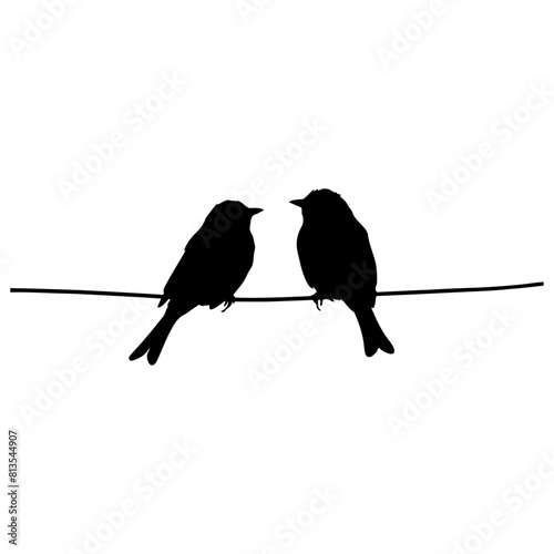 two Birds On Wire svg vector illustration