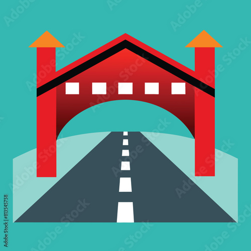 Bridge Over the Road, Overpass Intersection,Highway Bridge