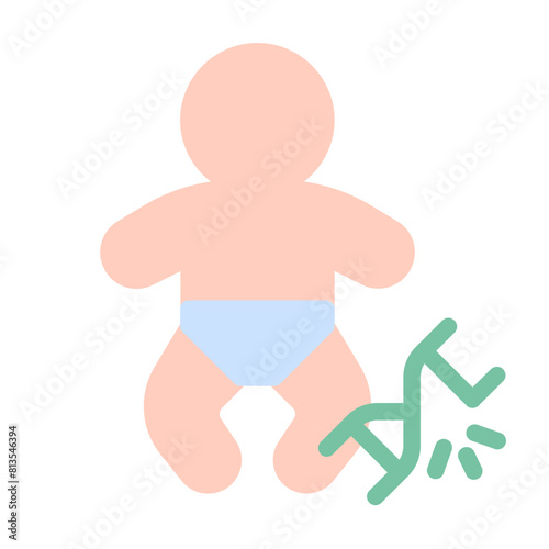 Tuberous Sclerosis Icon With Flat Color Style 