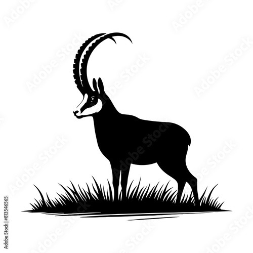 Chamois Silhouette Vector - Perfect for Nature Designs and Wilderness Enthusiasts Alike- Chamois Illustration- Chamois Vector Stock.