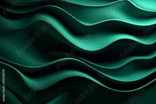 抽象背景テンプレート。緑の立体的な波のクローズアップ photo