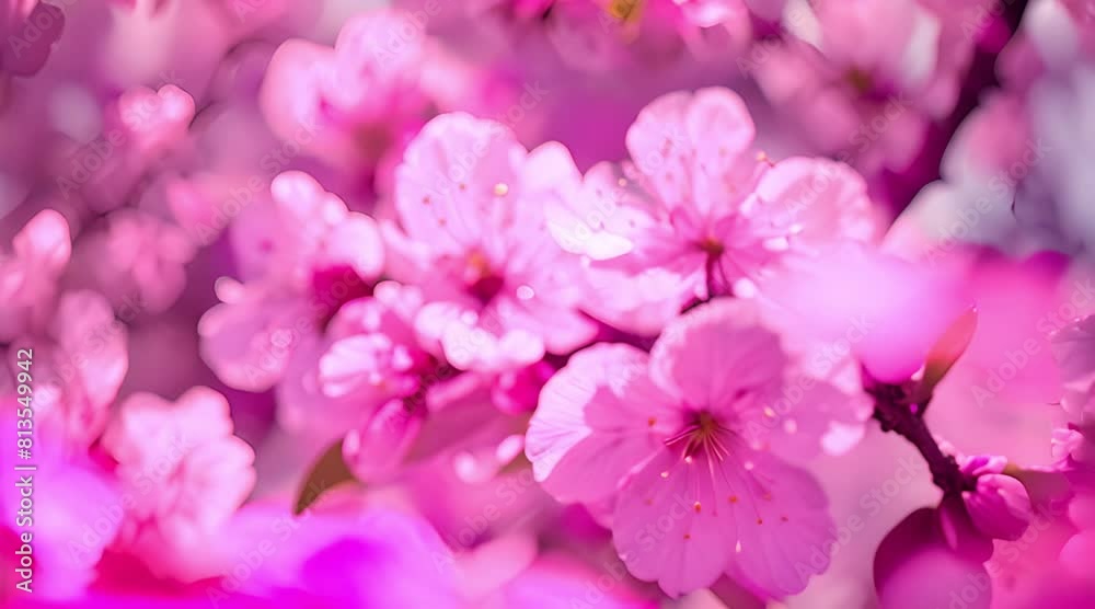 closeup of flowering cherry tree blossom in spring, pink elegance in slow motion wind, hanami festival nature background closeup of flowering cherry tree blossom in spring, pink elegance in slow motion wind, hanami festival nature background