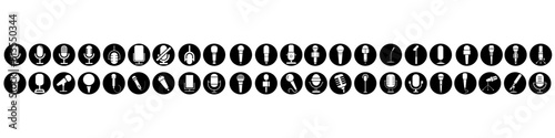 Microphone icon vector set. Mic illustration sign collection. Karaoke symbol.