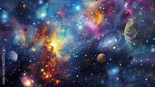 Milky way galaxy with stars and space, New large panoramic looking into deep space, Dark night sky full of stars, The nebula in outer space, Secrets of deep space