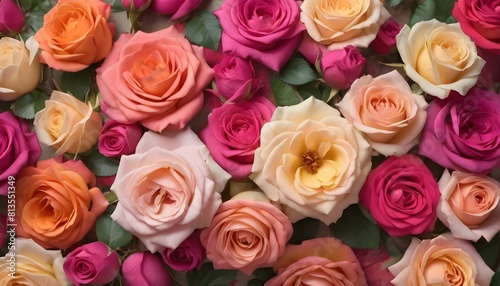 Craft a floral background with vibrant roses in fu upscaled 2