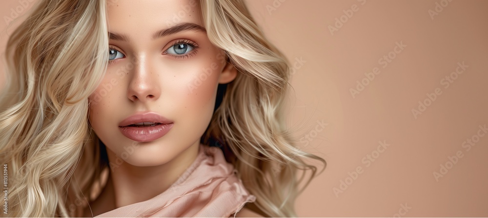 Fototapeta premium Image of a model using skin care products