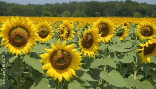 A vibrant field of sunflowers swaying in the breez upscaled 2 photo